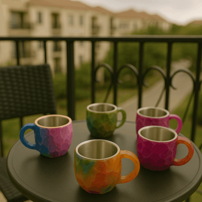 Tazas de Acero Quirúrgico con Resina