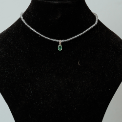 Collar Cuarzo Blanco con Esmeralda