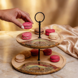Porta Muffin De Dos Niveles con Ágatas: Dulzura Compartida
