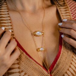 Bodychain "Ojo de Cupido" con Perla Natural y Péndulo