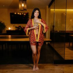 Conjunto Kimono de Seda 3 Piezas | Saco, Corpiño y Shorts